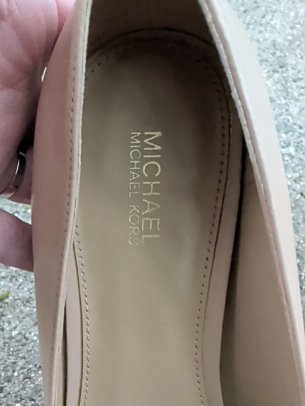Classic Michael Kors Pointed-Toe Nude Pumps - Women's Leather Flats - Picture 2 of 6